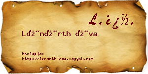 Lénárth Éva névjegykártya